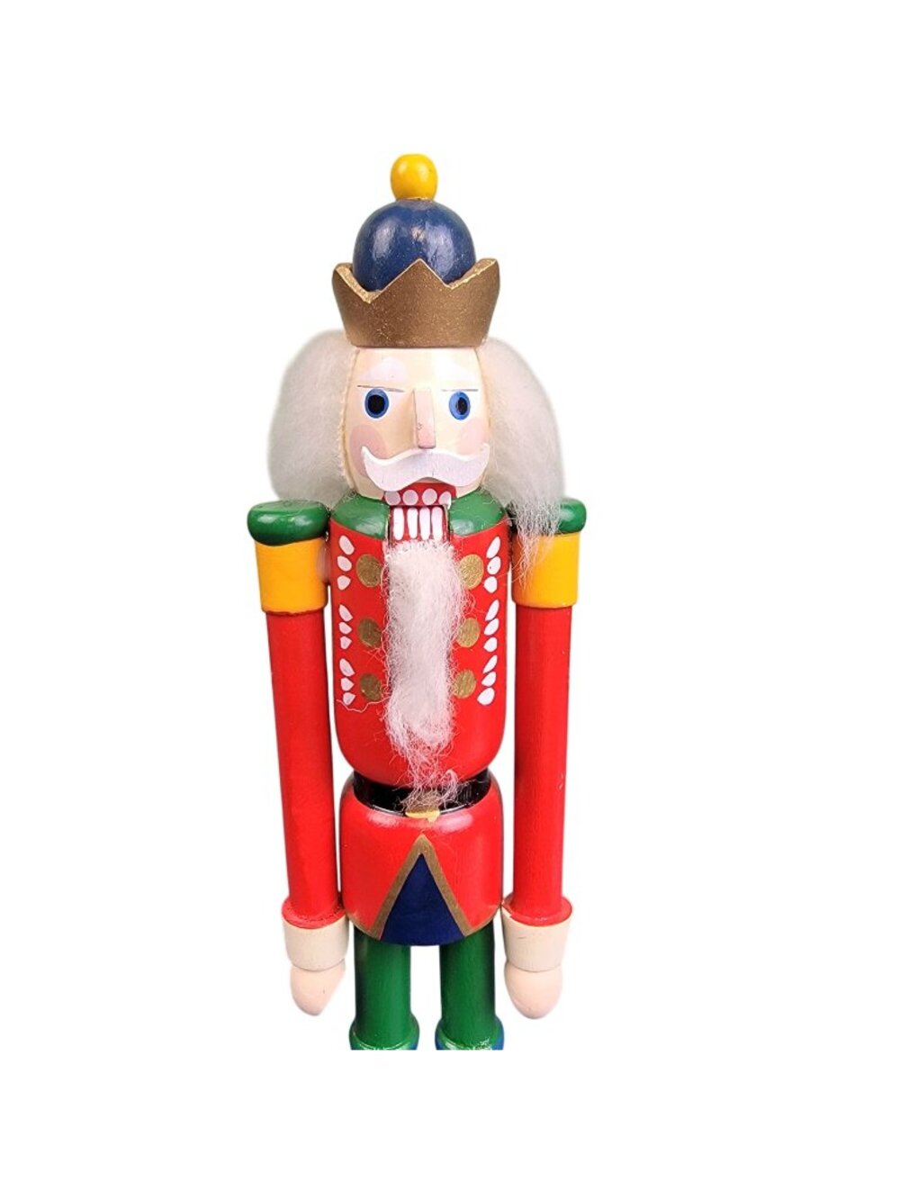 Vintage 10 Inch Traditional Nutcracker Wood Christmas Tree Home Decor Green Red